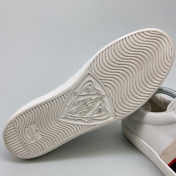 GUCCI Ace Stripe low top sneaker white leather 8 G 8.5 US 42 EUR 523469 - Picture 11 of 14
